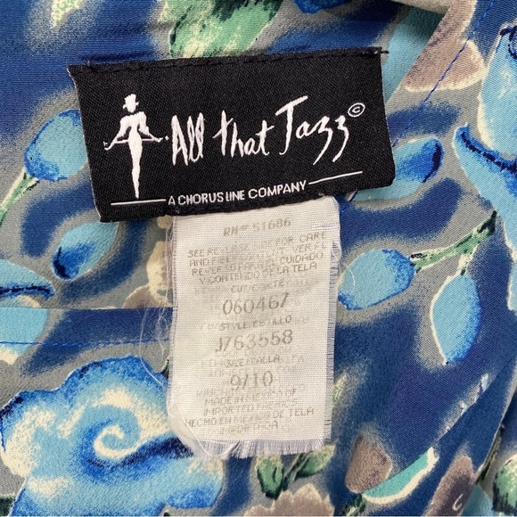 Vintage All That Jazz Tropical Floral Empire Waist Midi Maxi Dress Sz 9 / 10 - Picture 9 of 11